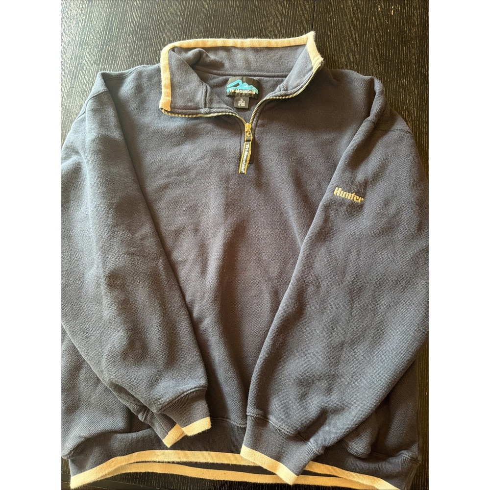 Tri-Mountain Navy Hunter 1/4 Zip Pullover Sweatshirt Mens XL